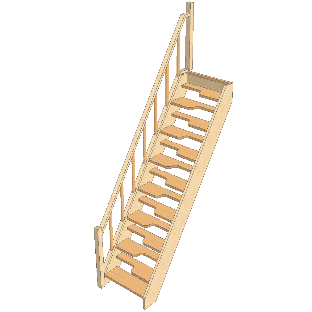 Деревянная лестница прямая