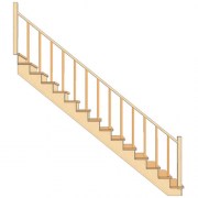 Деревянная лестница прямая - модель 1.1